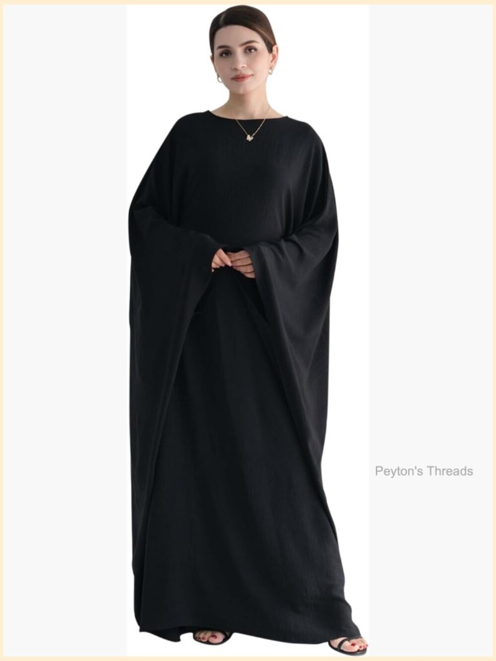 Muslim Abaya Dress Bat Sleeve Maxi Robe Jilbab Kaftan
